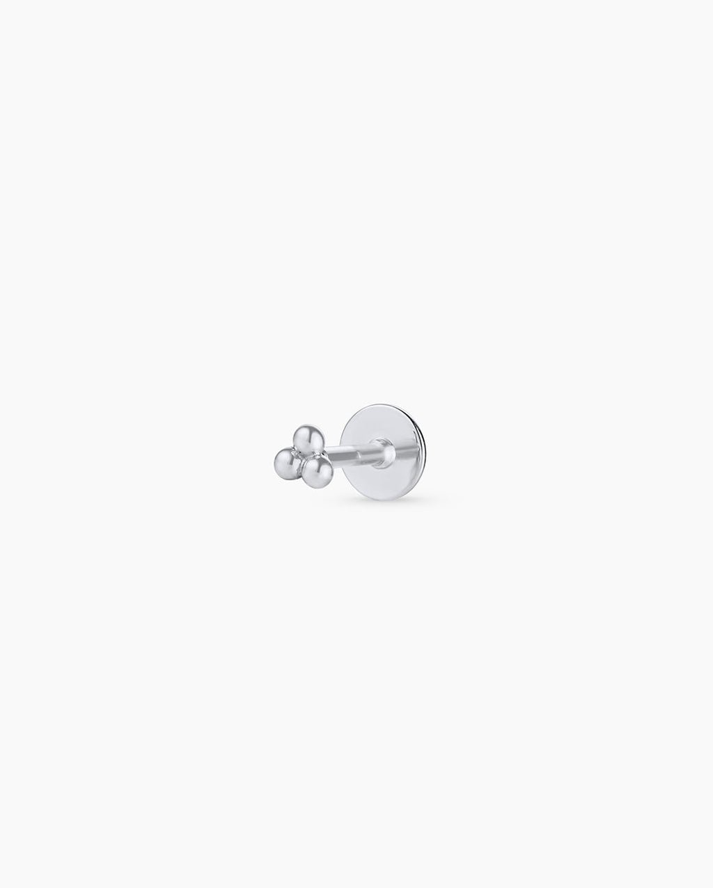 14K Gold Trio Flat Back Single Stud || option::14K Solid White Gold
