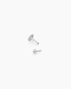 14K Gold Trio Flat Back Single Stud || option::14K Solid White Gold