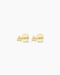 14K Gold Trio Threaded Flatback Studs || option::14K Solid Gold