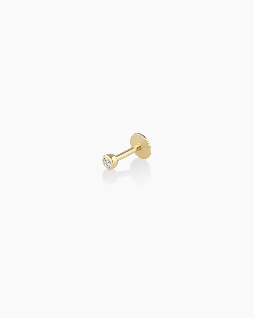Classic Diamond Threaded Flatback Studs || option::14K Solid Gold