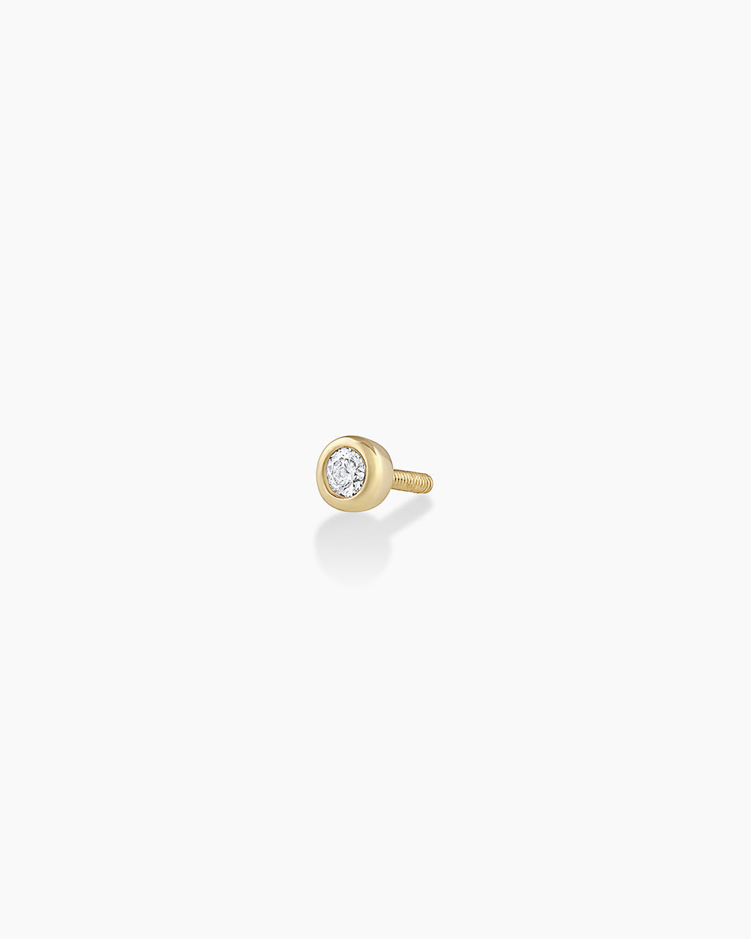 Classic Diamond Threaded Flatback Studs || option::14K Solid Gold