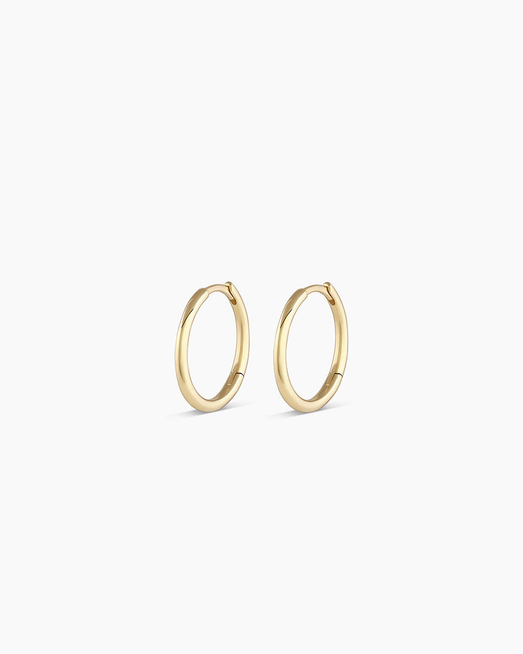 Classic Gold Huggie || option::14K Solid Gold, 13mm