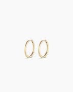 Classic Gold Huggie || option::14K Solid Gold, 13mm