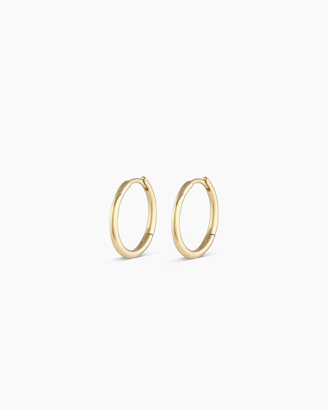 Classic Gold Huggie || option::14K Solid Gold, 13mm