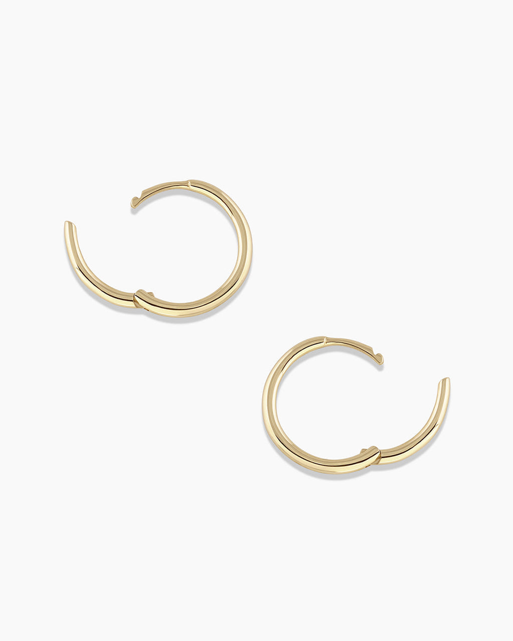 Classic Gold Huggie || option::14K Solid Gold, 13mm
