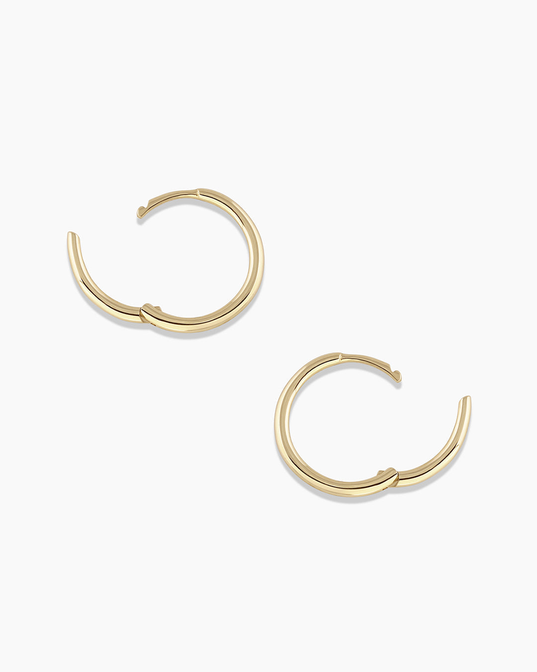 Classic Gold Huggie || option::14K Solid Gold, 13mm