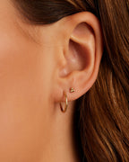 Classic Gold Huggie || option::14K Solid Gold, 13mm