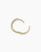 Diamond Pave 13 mm Huggie || option::14K Solid Gold, 13mm