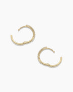 Diamond Pave 13mm Huggies || option::14K Solid Gold, 13mm