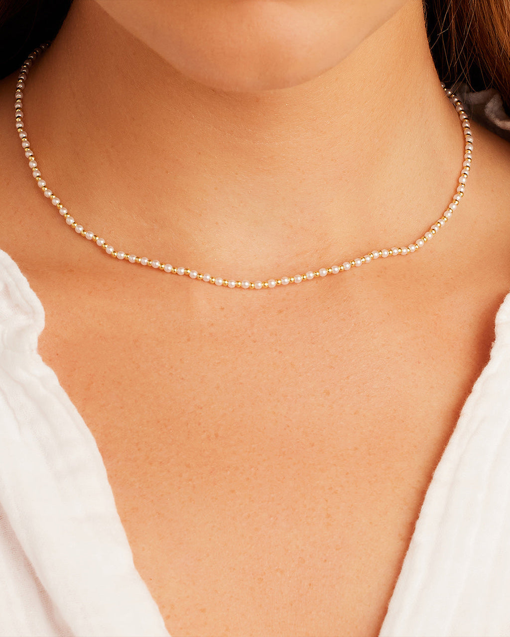 Poppy Pearl Necklace || option::18K Gold Plated