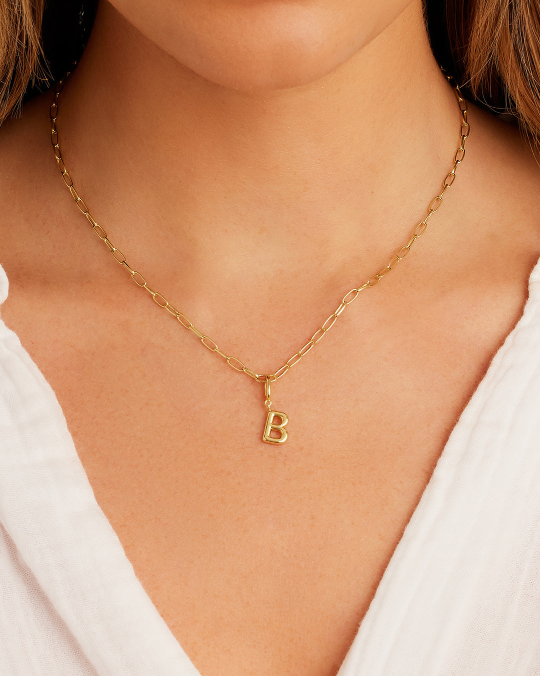 Alphabet Helium Parker Charm #B || option::18K Gold Plated, B