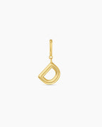 Alphabet Helium Parker Charm #D || option::18K Gold Plated, D
