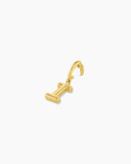 Alphabet Helium Parker Charm #I || option::18K Gold Plated, I
