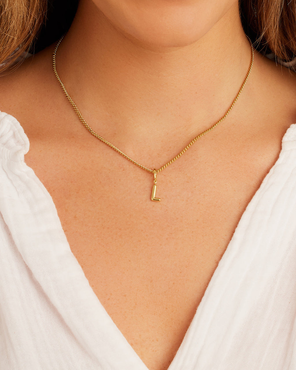 Alphabet Helium Parker Charm #L || option::18K Gold Plated, L