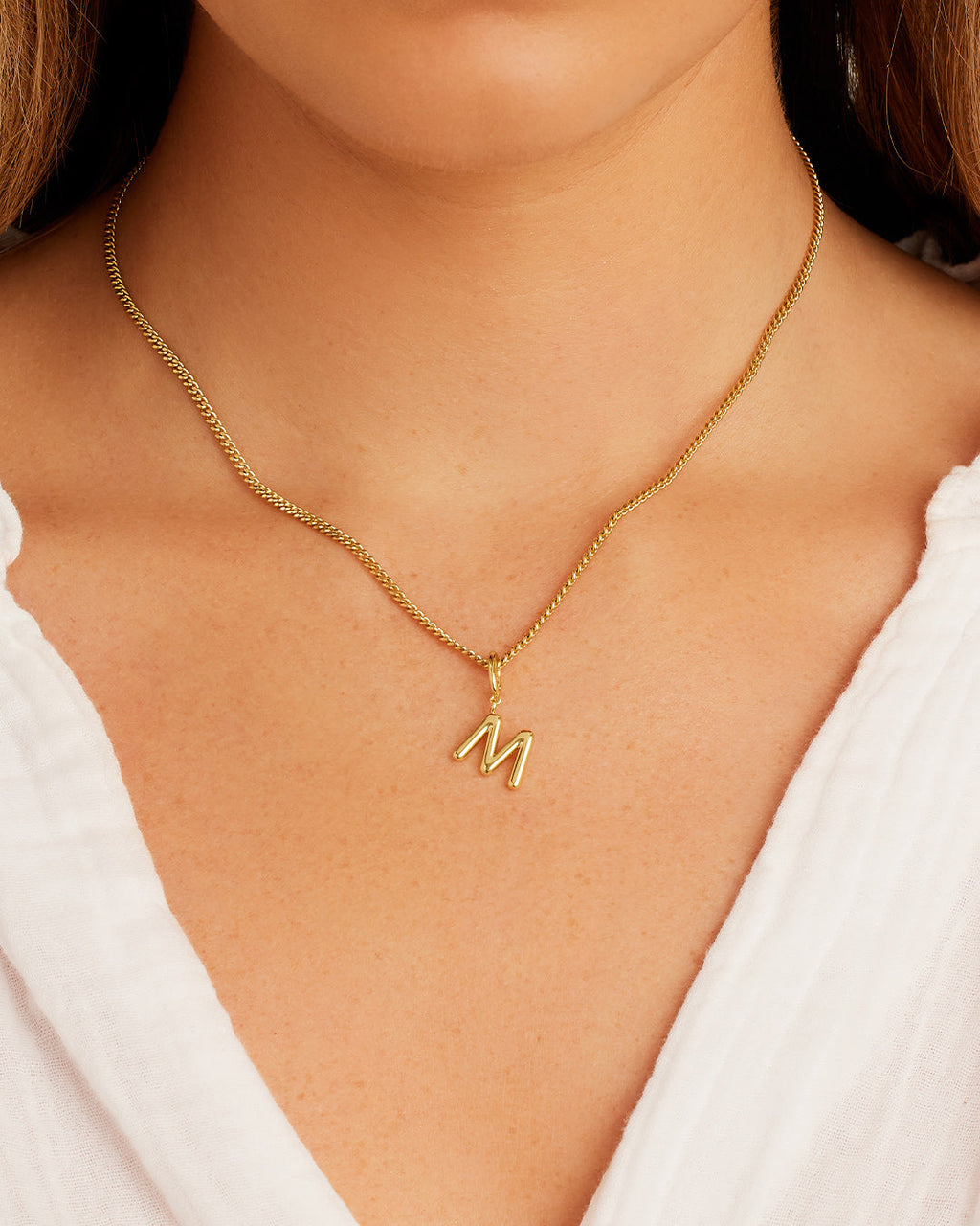 Alphabet Helium Parker Charm #M || option::18K Gold Plated, M