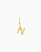 Alphabet Helium Parker Charm #N || option::18K Gold Plated, N