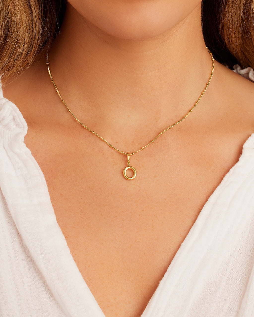 Alphabet Helium Parker Charm #O || option::18K Gold Plated, O