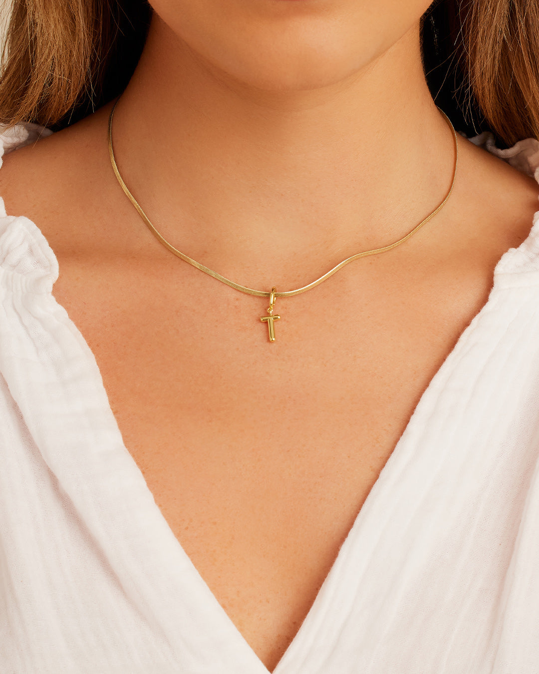 Alphabet Helium Parker Charm #T || option::18K Gold Plated, T