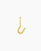 Alphabet Helium Parker Charm #U || option::18K Gold Plated, U