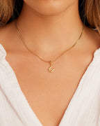 Alphabet Helium Parker Charm #U || option::18K Gold Plated, U