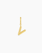 Alphabet Helium Parker Charm #V || option::18K Gold Plated, V