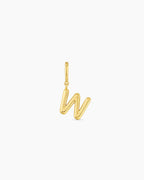 Alphabet Helium Parker Charm #W || option::18K Gold Plated, W