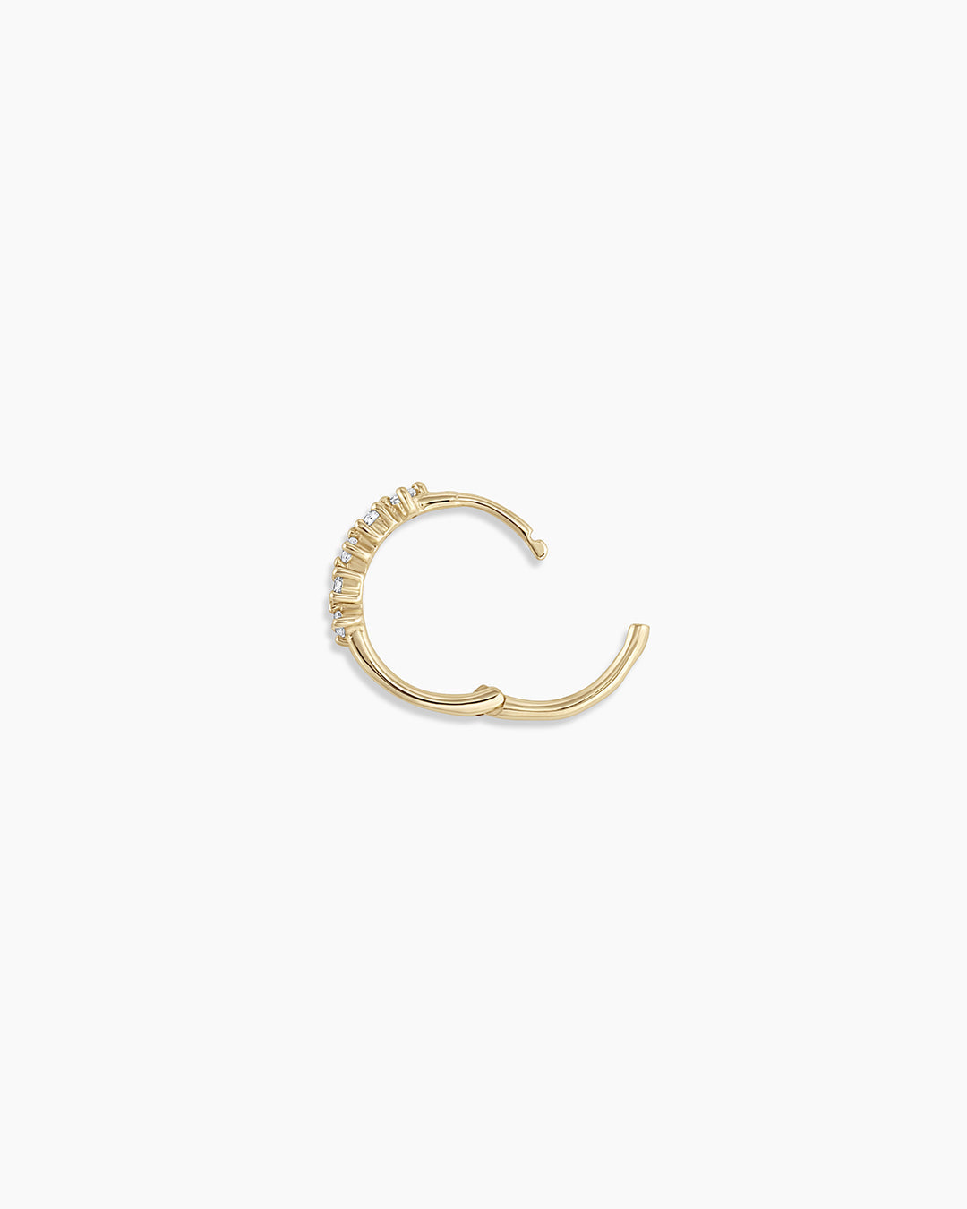 Diamond Row Huggie || option::14K Solid Gold