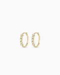 Diamond Row Huggies || option::14K Solid Gold