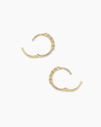 Diamond Row Huggies || option::14K Solid Gold