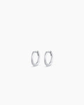 Classic Gold Huggie || option::14K Solid White Gold, 8mm