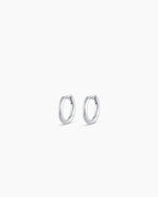 Classic Gold Huggie || option::14K Solid White Gold, 8mm
