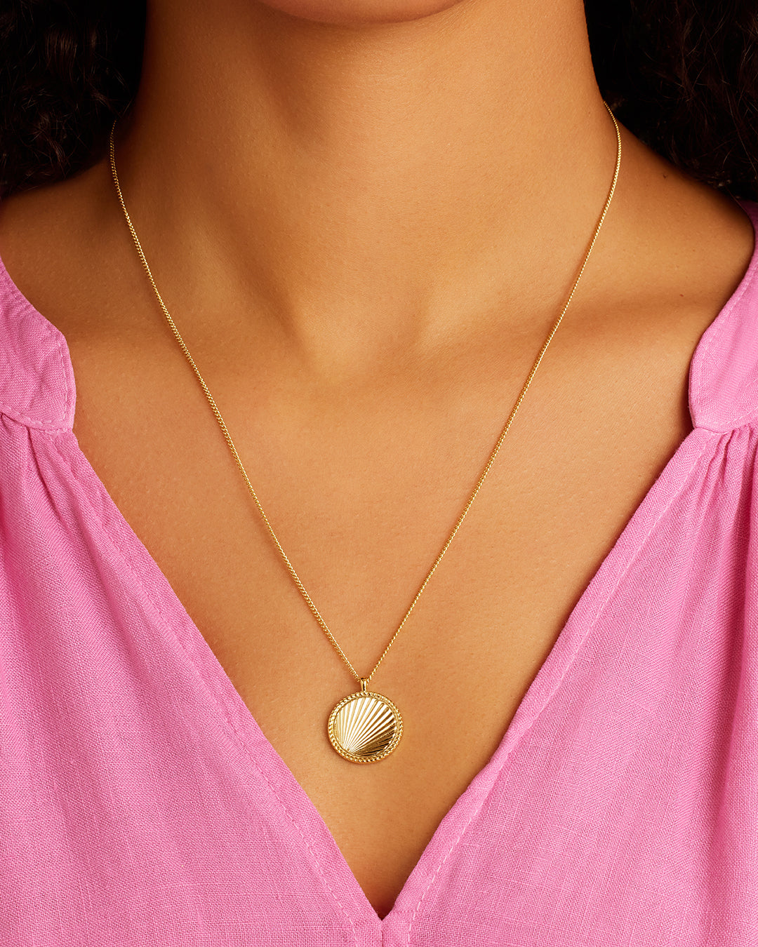 Sunny Pendant Necklace || option::18K Gold Plated