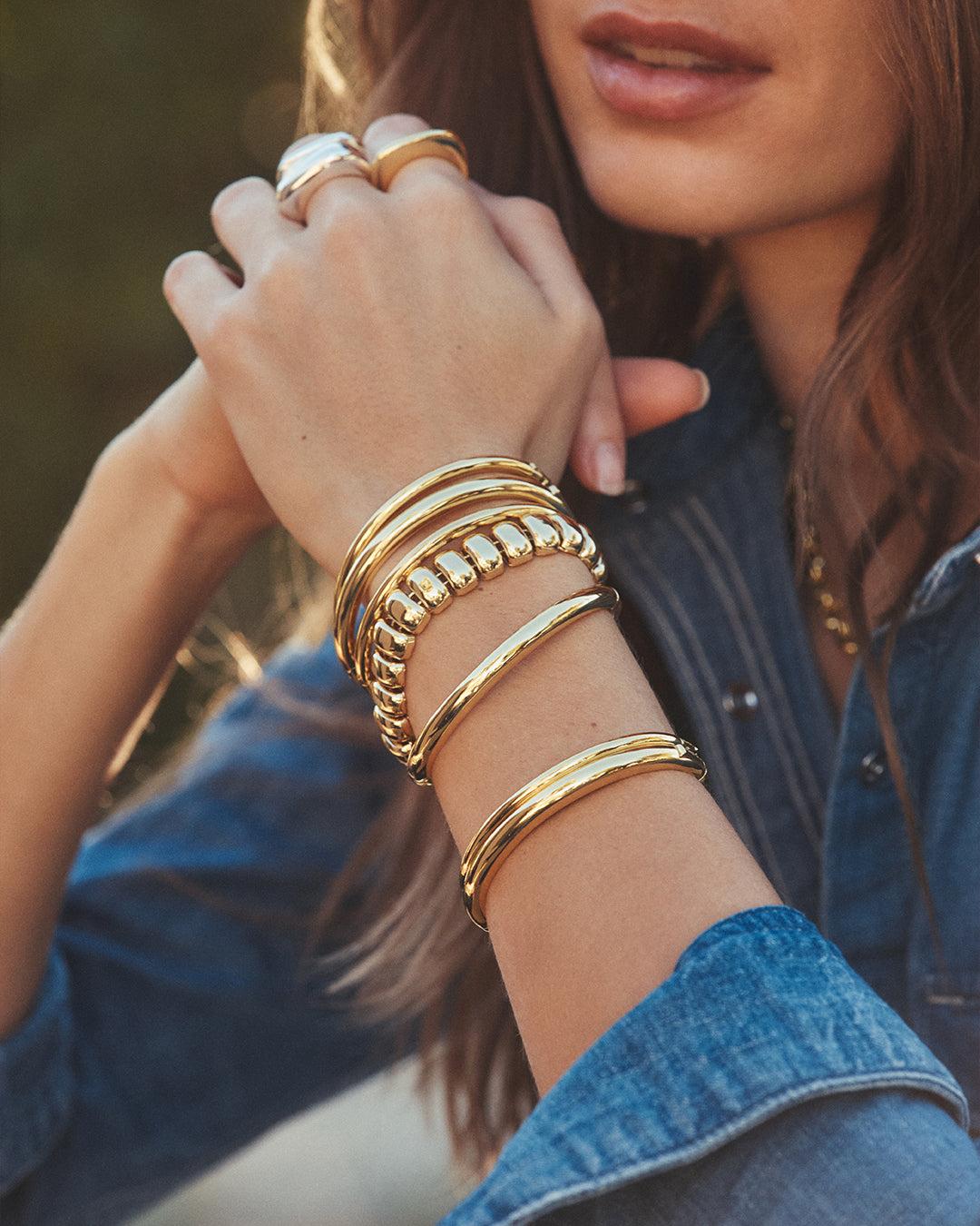 Paseo Cuff (4mm) || option::18K Gold Plated, 4mm