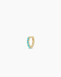 Turquoise Row Huggie || option::14K Solid Gold
