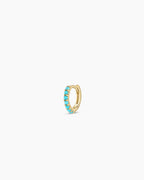 Turquoise Row Huggie || option::14K Solid Gold