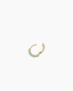 Turquoise Row Huggie || option::14K Solid Gold