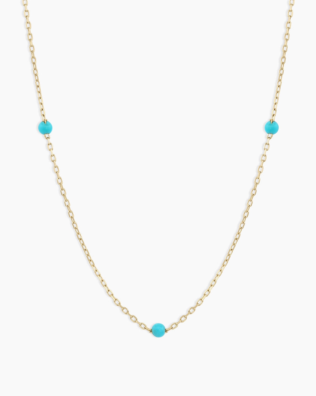 Turquoise Newport Necklace || option::14K Solid Gold