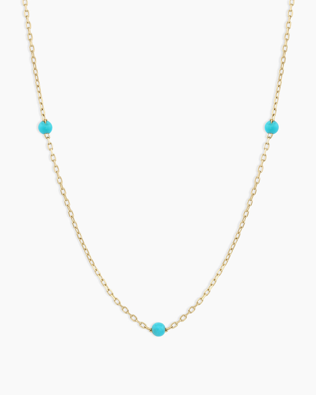 Turquoise Newport Necklace || option::14K Solid Gold