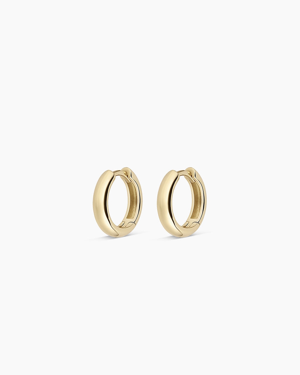 14K Gold Lou Helium Huggies || option::14K Solid Gold, 11mm