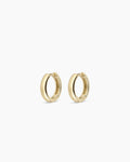 14K Gold Lou Helium Huggies || option::14K Solid Gold, 11mm