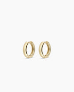 14K Gold Lou Helium Huggies || option::14K Solid Gold, 11mm