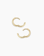 14K Gold Lou Helium Huggies || option::14K Solid Gold, 11mm