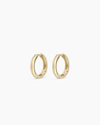 14K Gold Lou Helium Huggies || option::14K Solid Gold, 13mm