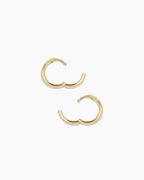 14K Gold Lou Helium Huggies || option::14K Solid Gold, 13mm