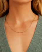 14K Gold Parker Micro Mini Necklace || option::14K Solid Gold, 16-18 in.