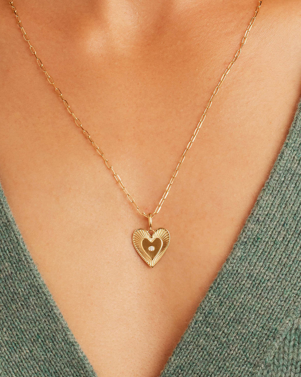 Diamond Love Charm || option::14K Solid Gold