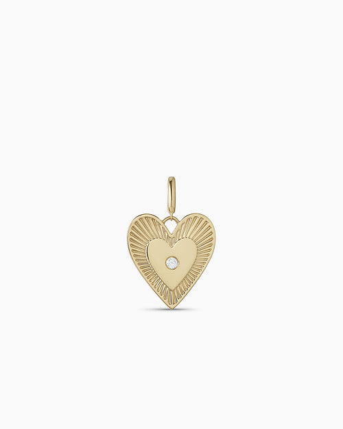Diamond Love Charm || option::14K Solid Gold