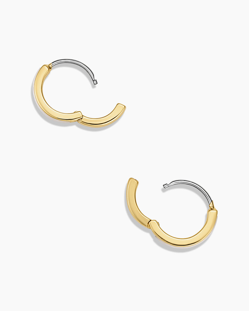 Rose Marble Huggies || option::18K Gold Plated, Mother of Pearl