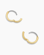 Rose Marble Huggies || option::18K Gold Plated, Mother of Pearl
