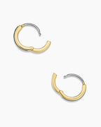 Rose Marble Huggies || option::18K Gold Plated, Malachite Marble